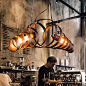 maishang® retro bar Eisen-Lampe modernen minimalistischen industriellen Stil Kronleuchter – EUR € 126.34: 