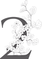 唯美婚礼素描字母花卉植物海报请柬装饰免抠PNG元素图案PS合集 (3)