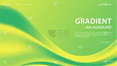 绿色色调的抽象鲜明的渐变背景。为平面色彩设计，版面设计模板为宣传册。
