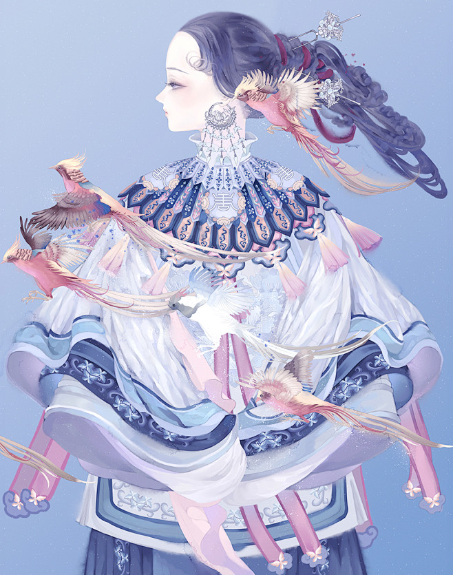 〔 古风美人 〕作者' 画画的小夏