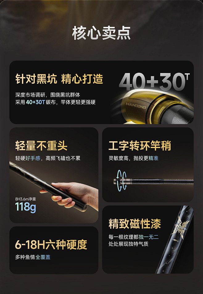 汉鼎钢炮超轻超硬钓鱼竿钓竿手杆鲫鱼鲤鱼竿...