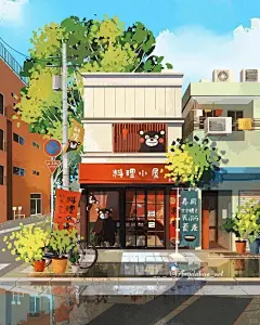 插画合集｜治愈系的日本街角小建筑 _2_弱冠年华の灵感手记_来自小红书网页版