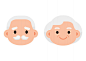 Cute elderly senior age couple icon Premium Vector