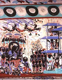 【敦煌石窟】隋-423窟：弥勒经变，东王公西王母，须达孥太子本生【高清大图】_维摩