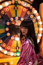 NEON x SING GIRL : The rebellious girl in the game room. with neon light