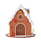 灰色卡通可爱C4D立体圣诞雪地小房子