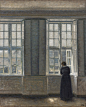 vilhelm hammershoi 油画 人像 人物   绘画 