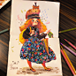 Salululuart 不透明水彩 儿童插画 梦幻 女孩 精灵