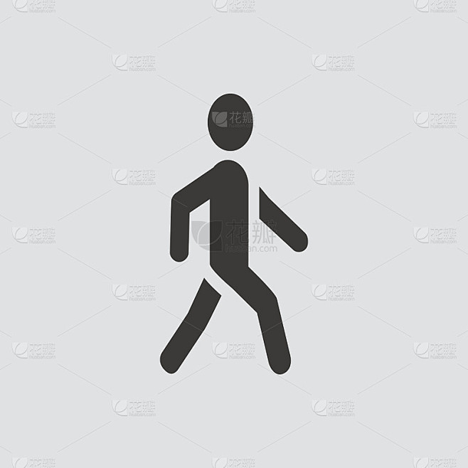 Pedestrian icon isolated of flat style.