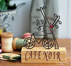 Bao ZAKKA 日单 铁艺Caf&eacute; noir 树下的自行车 名片座 留言夹