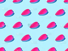 3d心无缝模式。情人节快乐。背景与等距心形贺卡，包装纸，促销物品和邀请。矢量图