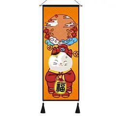 日式挂毯招财猫卧室客厅墙面装饰画玄关壁毯民宿挂旗布艺挂画挂布-淘宝网