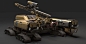 Taurus Mining Guild : Mobile Mining Drill Platform, Callum Dainty : This mobile drill platform is made for roaming flats and extracting ore from deep beneath the surface. Built by the Taurus Mining Guild and designed to accommodate a small crew to live in