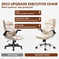 Amazon.com: YAMASORO Ergonomic Executive Office Chair with Lumbar Support,Velvet Fabric Home Office Desk Chairs with Wheels, High Back Computer Chairs,Beige : Home & Kitchen