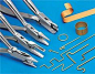 Metal Forming Plier Set Bends Any Shape You Need    Our set will make loops, rings, S, C, Z, L and just about any other shape. Set bends strip stock up to 1/32 inch thick and wire up to 3/32 inch. The strange looking plier at the top of the photo will eve