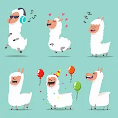 卡通羊驼表情包合集