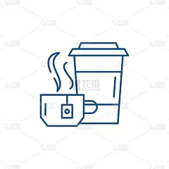 茶党路线图标概念。茶党平矢量符号、符号、大纲插图。
