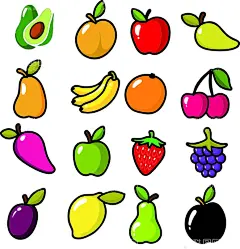 水果素材  - 源文件下载【酷图网】卡通,可爱,水果,表情包,橘子,水果素材,苹果,梨,草莓,西瓜,芒果,猕猴桃,玻璃,山竹,桃子卡通水果,手绘水果,柠檬,香蕉,李子,橙子,设计,广告设计CDR,