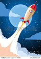 Rocket launch cartoon 