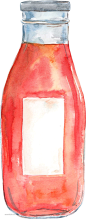 非酒精饮料水彩画插图