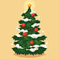 Vintage christmas tree Premium Vector