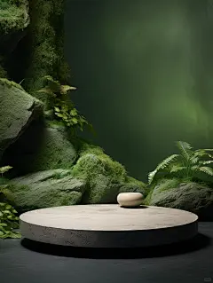 Ai生成的石头展台，方便p产品