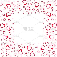 抽象的爱情框架从一种心的模式。贺卡，情人节请帖，婚礼，生日请帖。