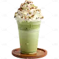 秋天通用抹茶雪顶奶茶元素素材