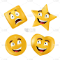 Emotional shapes - square, star, circle, heart. Ba