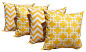 Zig Zag Chevron Yellow and Gotcha Corn Yellow Indoor Throw Pillows - Set Of 4 - Traditional - Pillows - Land of Pillows@北坤人素材