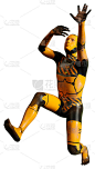 3D插图男性机器人在白色
