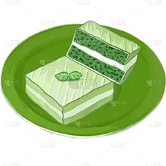 美食甜品插画素材贴纸-蛋糕