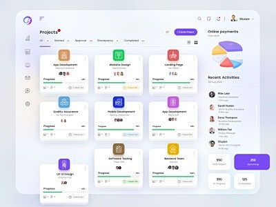 任务管理 UX-UI 设计金融 ux uiux 界面金融仪表板应用程序管理设计