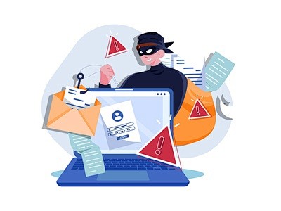 数据网络钓鱼插图概念智能手机