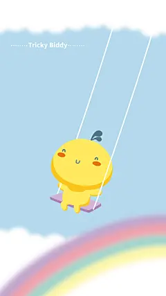 油爆叽丁少女心手机壁纸～彩虹秋千