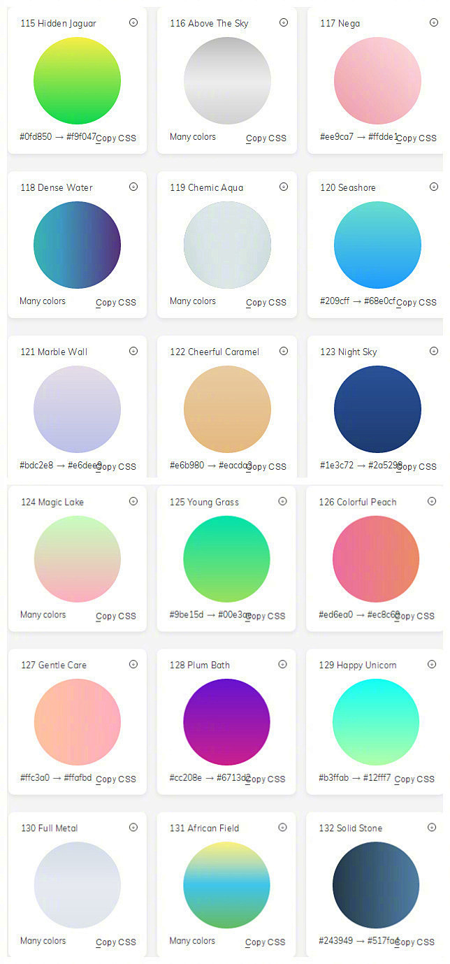 180种渐变配色灵感 - 来自 WebG...