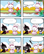 矢量卡通兔子公主漫画故事