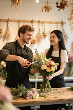 花艺师培训人物摄影