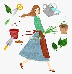 韩国插画_女人_女性_单身_插画_清新_Yestone邑石网_高品质的版权图片及商业...
