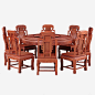 实物实木红木家具餐桌餐椅圆桌高清素材 网页 设计图片 免费下载 页面网页 平面电商 创意素材 png素材