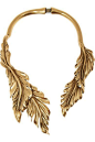 Oscar de la Renta Gold-Plated Leaf Necklace: @北坤人素材