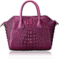 Pijushi Embossed Crocodile Leather Tote Satchel Top Handle Bag 22230 (22230 Purple): Handbags: 亚马逊中国