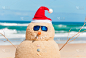 圣诞帽,沙子,雪人,可爱的,华丽的,热,热带气候,澳大利亚文明,胡萝卜,澳大利亚
