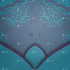 绿色贺卡与复古紫色图案祝贺你。