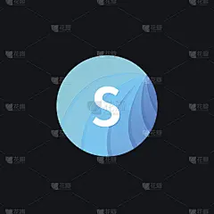 清水圆图标波浪符号S字母矢量设计
