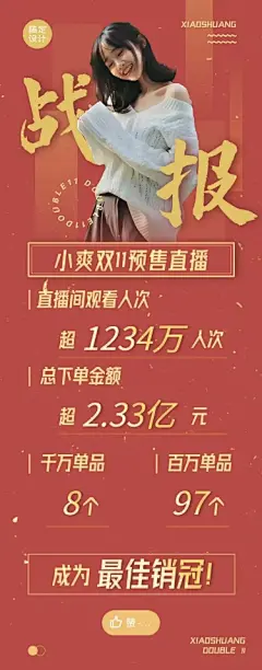 H5长页时尚创意双11销售喜报战报娱乐应援