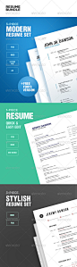 Resume Bundle 英文简历模板企业形象设计素材源文件-淘宝网