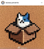 #我爱拼豆# 猫爱纸箱