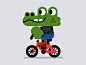 鳄鱼红色的自行车