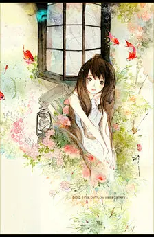 二次元｛2｝古代美女 森系少女 手绘 插画_麽麽图片专辑-堆糖